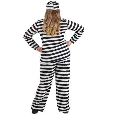 HalloweenCostumes.com Women's Striped Prisoner Costume 4 HalloweenCostumes.com Women's Striped Prisoner Costume - Image 2