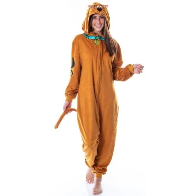 INTIMO Scooby-Doo Mens' Hooded Union Suit Adult Costume Pajama Sleeper Brown 7 INTIMO Scooby-Doo Mens' Hooded Union Suit Adult Costume Pajama Sleeper Brown - Image 5