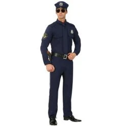 HalloweenCostumes.com 3X Men Men's Cop Costume for Plus Size, Blue