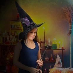 Skeleteen Women's Deluxe Pointed Witch Hat Costume Accessory - Black -Adult Halloween Costumes Shop GUEST ab040366 3fd9 4b55 a7d3 39c43a3dc039