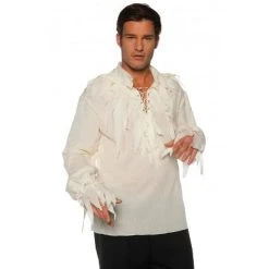 Underwraps Costumes Underwraps Tattered Pirate Shirt Cream Men's Costume