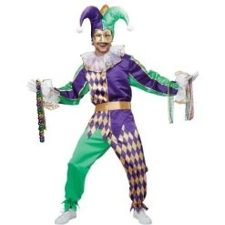 California Costumes Festive Mardi Gras Jester Men's Costume