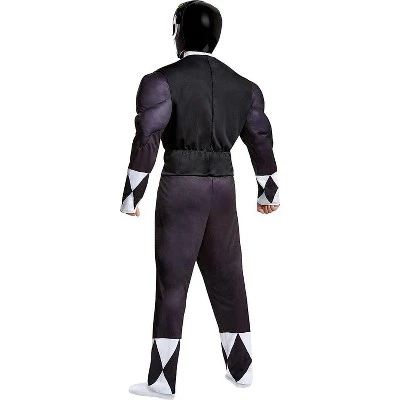 Disguise Mens Power Rangers Classic Black Ranger Muscle Costume - Large/X Large - Black 4 Disguise Mens Power Rangers Classic Black Ranger Muscle Costume - Large/X Large - Black - Image 2