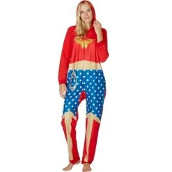 INTIMO DC Comics Wonder Woman Ready One Piece Costume Pajama Union Suit