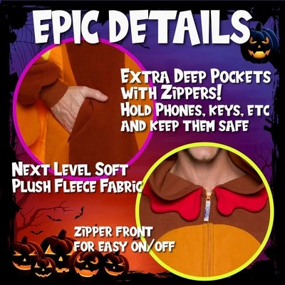 FUNZIEZ! - Thanksgiving Turkey Adult Unisex Novelty Union Suit 6 FUNZIEZ! - Thanksgiving Turkey Adult Unisex Novelty Union Suit - Image 4