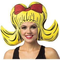 Halloween Express Womens' Comic Bouffant Foam Wig Yellow 1 PC