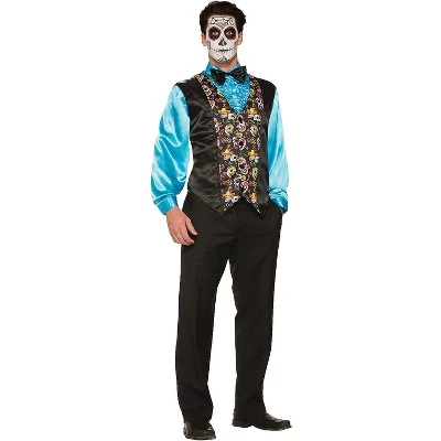 Forum Mens Day of the Dead Vest Costume - One Size Fits Most - Black 3 Forum Mens Day of the Dead Vest Costume - One Size Fits Most - Black