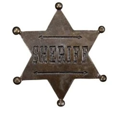HalloweenCostumes.com One SIze Sheriff Star Badge, Brown