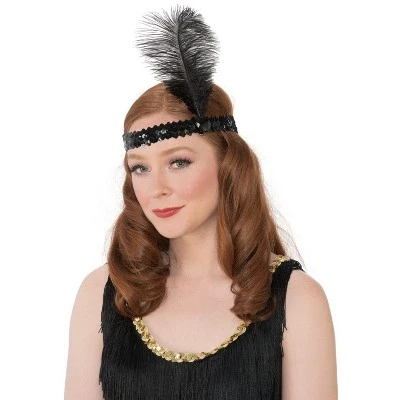Rubie's Black Flapper Headband 4 Rubie's Black Flapper Headband - Image 2