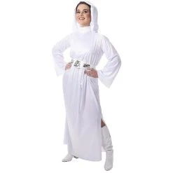 Jazwares Women's Princess Leia Hooded Costume - Size Medium - White