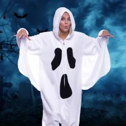 FUNZIEZ! - Halloween Ghost Adult Unisex Novelty Union Suit