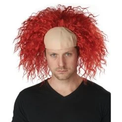 California Costumes Clown Pattern Baldness Bald Cap Adult Wig (Red)