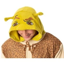 INTIMO DreamWorks Shrek Mens' Movie Film Costume Footless Sleep Union Suit Multicolored