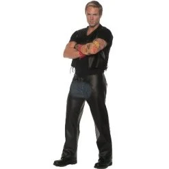Underwraps Mens Highway Biker Costume - One Size Fits Most - Black