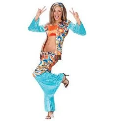Fun World Groovy Hippie Women's Adult Halloween Costume Size Medium/Large (10-14) #1050
