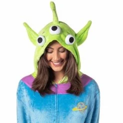 INTIMO Disney Women's Toy Story Alien Kigurumi Union Suit One Piece Pajama Blue