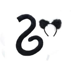 Underwraps Costumes Underwraps Black Cat Tail & Ears Adult Costume Set