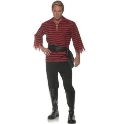 Underwraps Costumes Underwraps Striped Pirate Men's Costume (Black/Red)