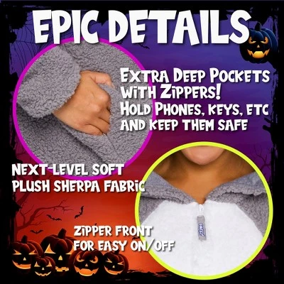 FUNZIEZ! High Pile Fleece Elephant Slim Fit Adult Unisex Novelty Union Suit 6 FUNZIEZ! High Pile Fleece Elephant Slim Fit Adult Unisex Novelty Union Suit - Image 4