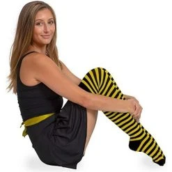 Skeleteen Womens Bumblebee Striped Knee Socks Costume Accessory - Black and Yellow -Adult Halloween Costumes Shop GUEST d9f9d5d6 c926 4ace 916b 679eb53c421d