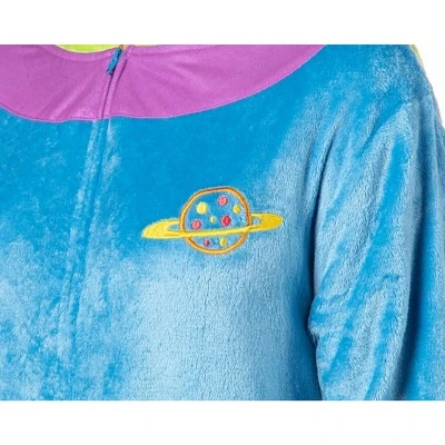 INTIMO Disney Women's Toy Story Alien Kigurumi Union Suit One Piece Pajama Blue 4 INTIMO Disney Women's Toy Story Alien Kigurumi Union Suit One Piece Pajama Blue - Image 2