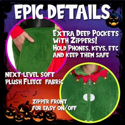 FUNZIEZ! - Holiday Elf Slim Fit Men's Novelty Union Suit 6 FUNZIEZ! - Holiday Elf Slim Fit Men's Novelty Union Suit - Image 4