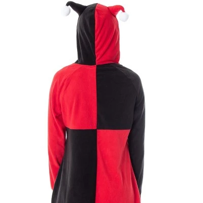 INTIMO DC Comics Women's Harley Quinn Costume One Piece Union Suit Pajama Outfit 4 INTIMO DC Comics Women's Harley Quinn Costume One Piece Union Suit Pajama Outfit - Image 2