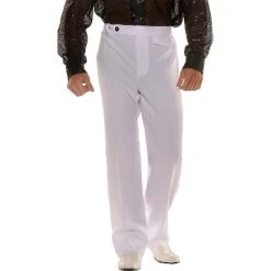 Underwraps Mens 70's Disco Pants Costume - One Size Fits Most - White
