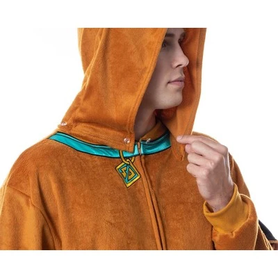 INTIMO Scooby-Doo Mens' Hooded Union Suit Adult Costume Pajama Sleeper Brown 4 INTIMO Scooby-Doo Mens' Hooded Union Suit Adult Costume Pajama Sleeper Brown - Image 2