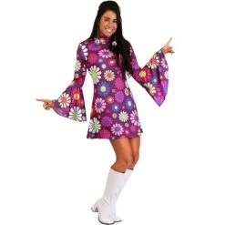 HalloweenCostumes.com Adult Groovy Flower Power Women's Costume