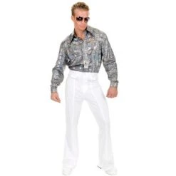 Charades Costumes Charades Mens White Disco Pants