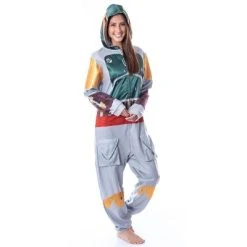 INTIMO Star Wars Mens' Boba Fett Hooded Costume Union Suit One-Piece Pajama Grey -Adult Halloween Costumes Shop GUEST eae47ba8 4cc9 4706 af77 ced5d5590d0d
