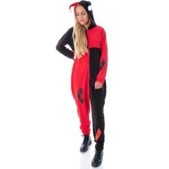 INTIMO DC Comics Women's Harley Quinn Costume One Piece Union Suit Pajama Outfit 7 INTIMO DC Comics Women's Harley Quinn Costume One Piece Union Suit Pajama Outfit -Adult Halloween Costumes Shop GUEST eb3603b3 e2bf 42f4 8947 9c8a9c13e919