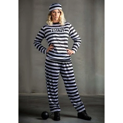 HalloweenCostumes.com Women's Striped Prisoner Costume 8 HalloweenCostumes.com Women's Striped Prisoner Costume - Image 6