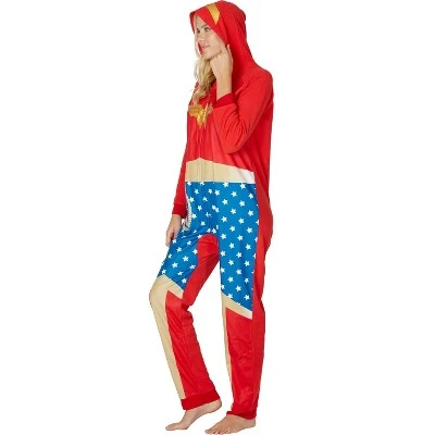INTIMO DC Comics Wonder Woman Ready One Piece Costume Pajama Union Suit 4 INTIMO DC Comics Wonder Woman Ready One Piece Costume Pajama Union Suit - Image 2
