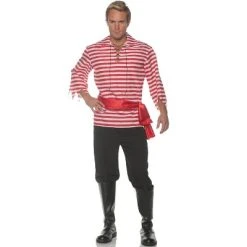 Underwraps Costumes Underwraps Striped Pirate Men's Costume (Red)