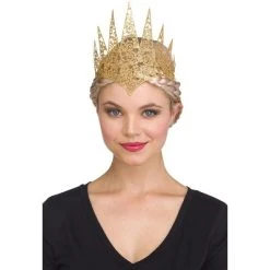 Fun World Women's Glitter Crown (Gold)
