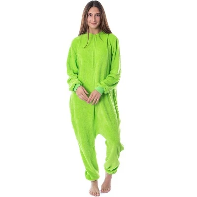 INTIMO Disney Monsters Inc Adult Mike Wazowski Kigurumi Costume Union Suit Pajama Lime Green 3 INTIMO Disney Monsters Inc Adult Mike Wazowski Kigurumi Costume Union Suit Pajama Lime Green - Image 2